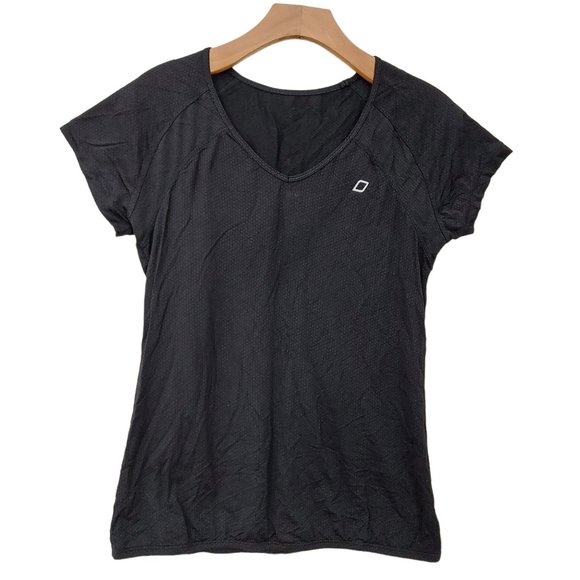 Lorna Jane Active Womens Top Medium Short Sleeve Breathable Lightweight Black - Picture 1 of 10